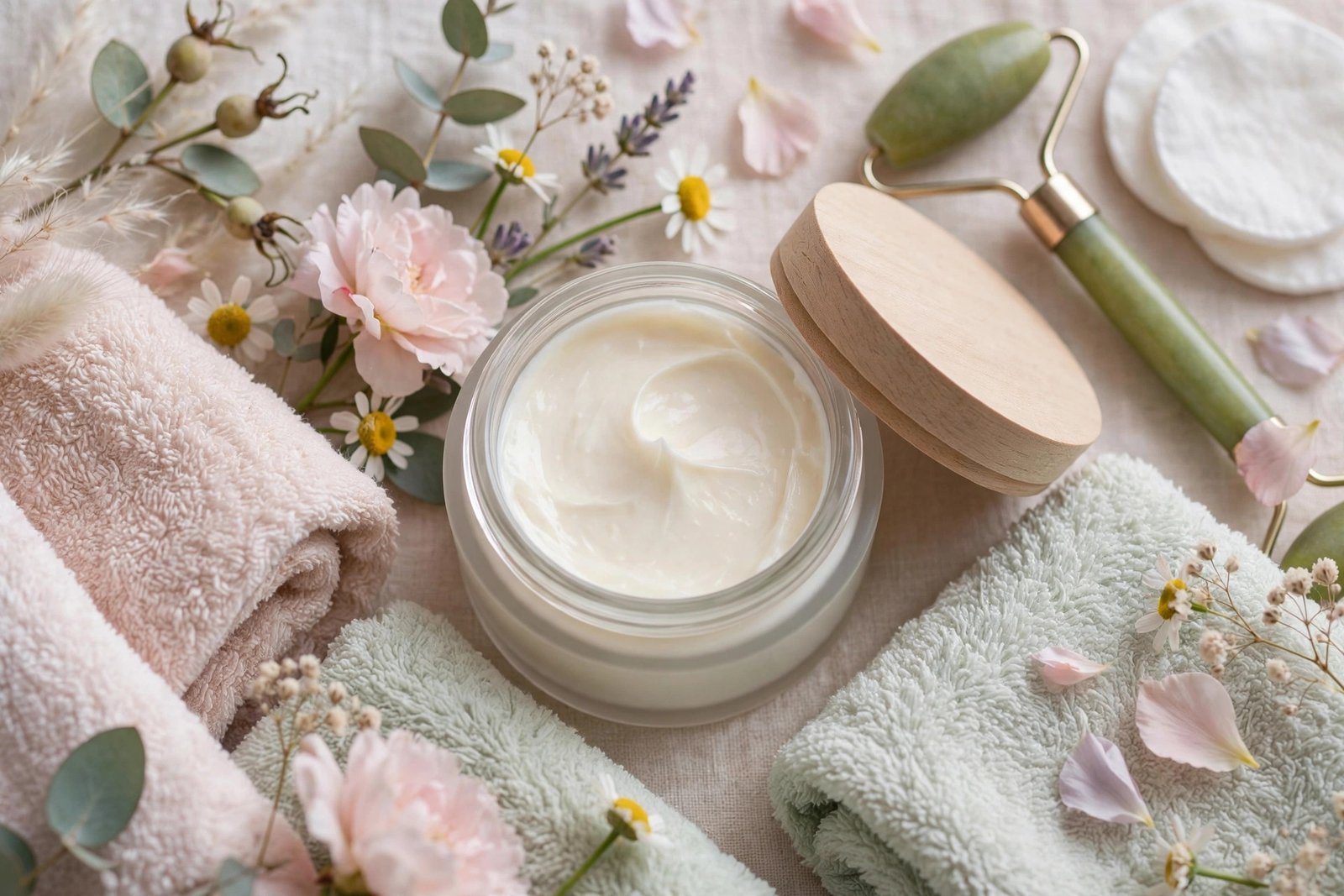 Detalhe de tratamento facial na Essenza
